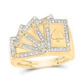 1/3CTW-DIA NK CARDS MEN RING